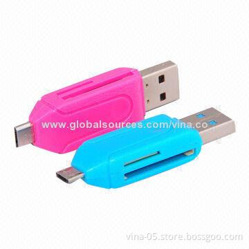 2-in-1 OTG Card Readers, High-speed Micro USB2.0, Support Samsung Smartphone
